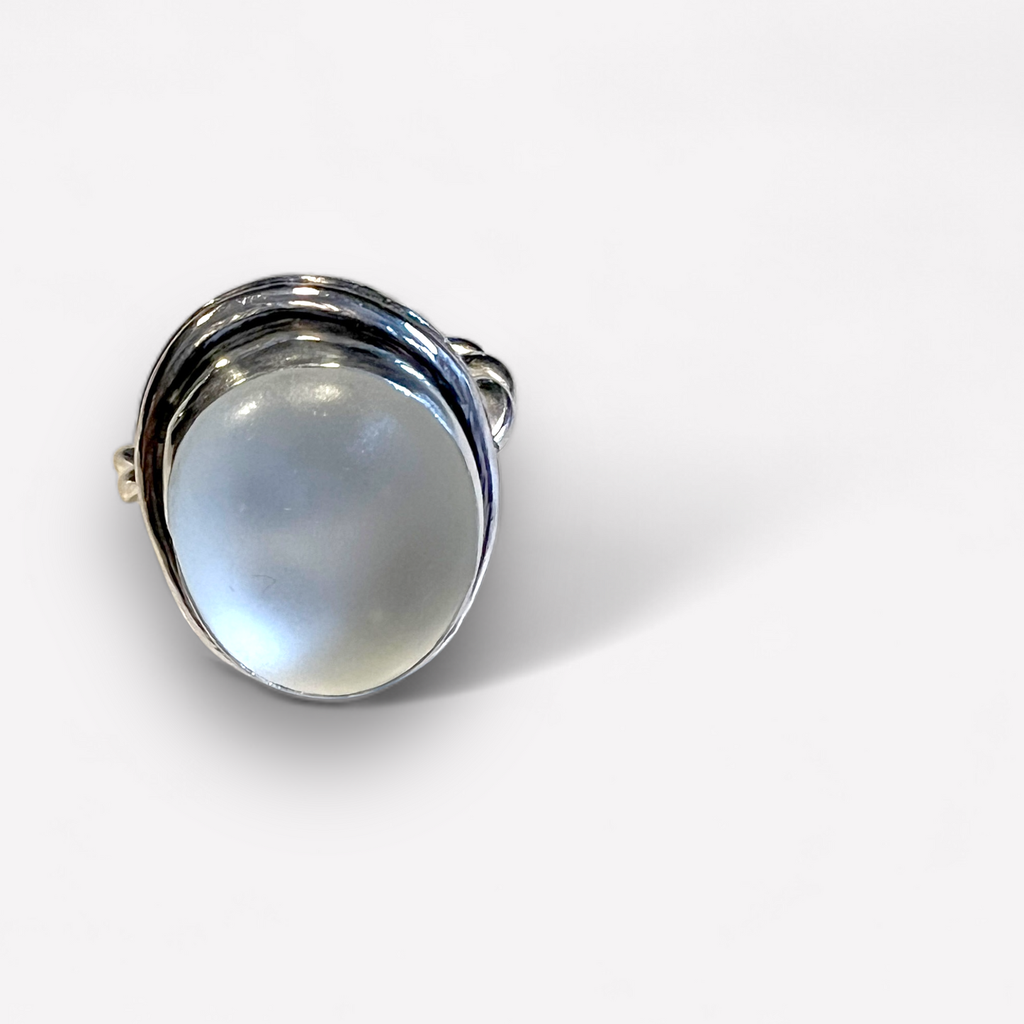 Silverring med strandglas Manet