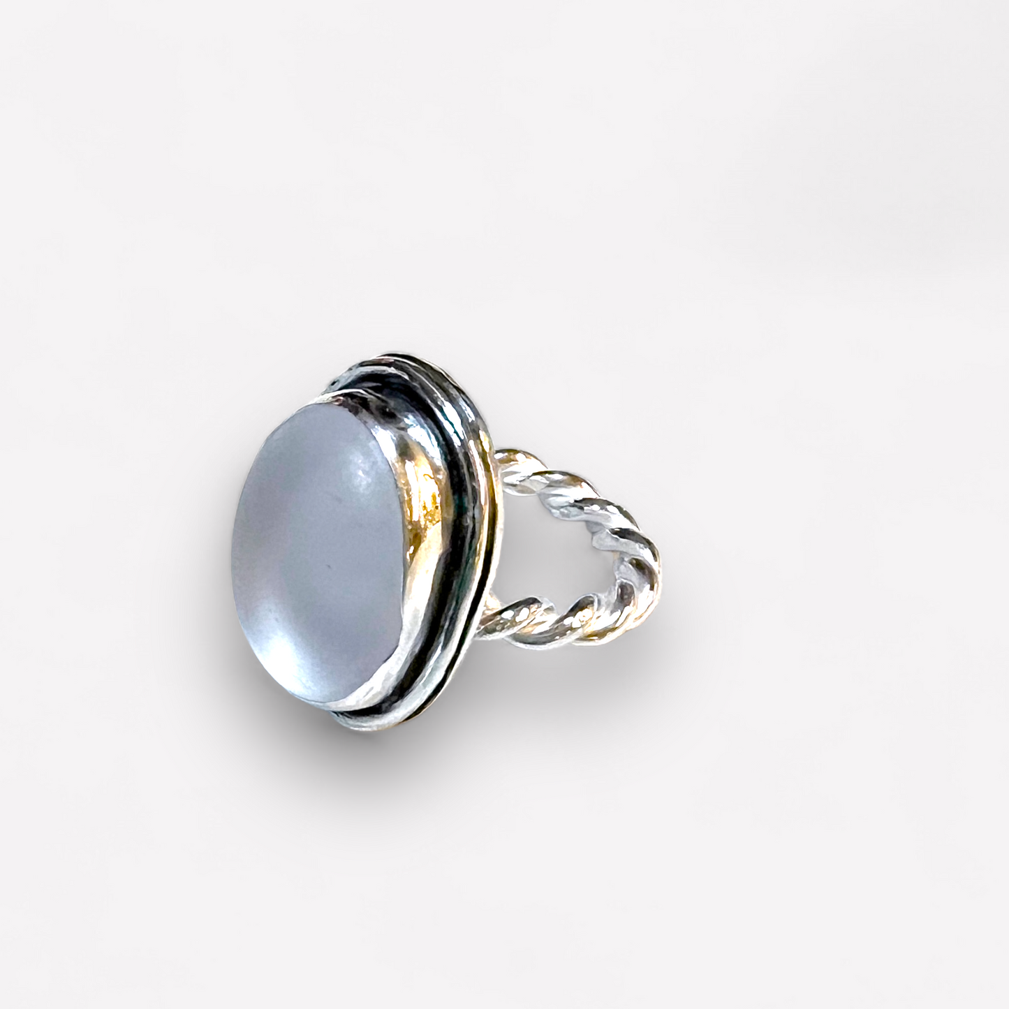 Silverring med strandglas Manet